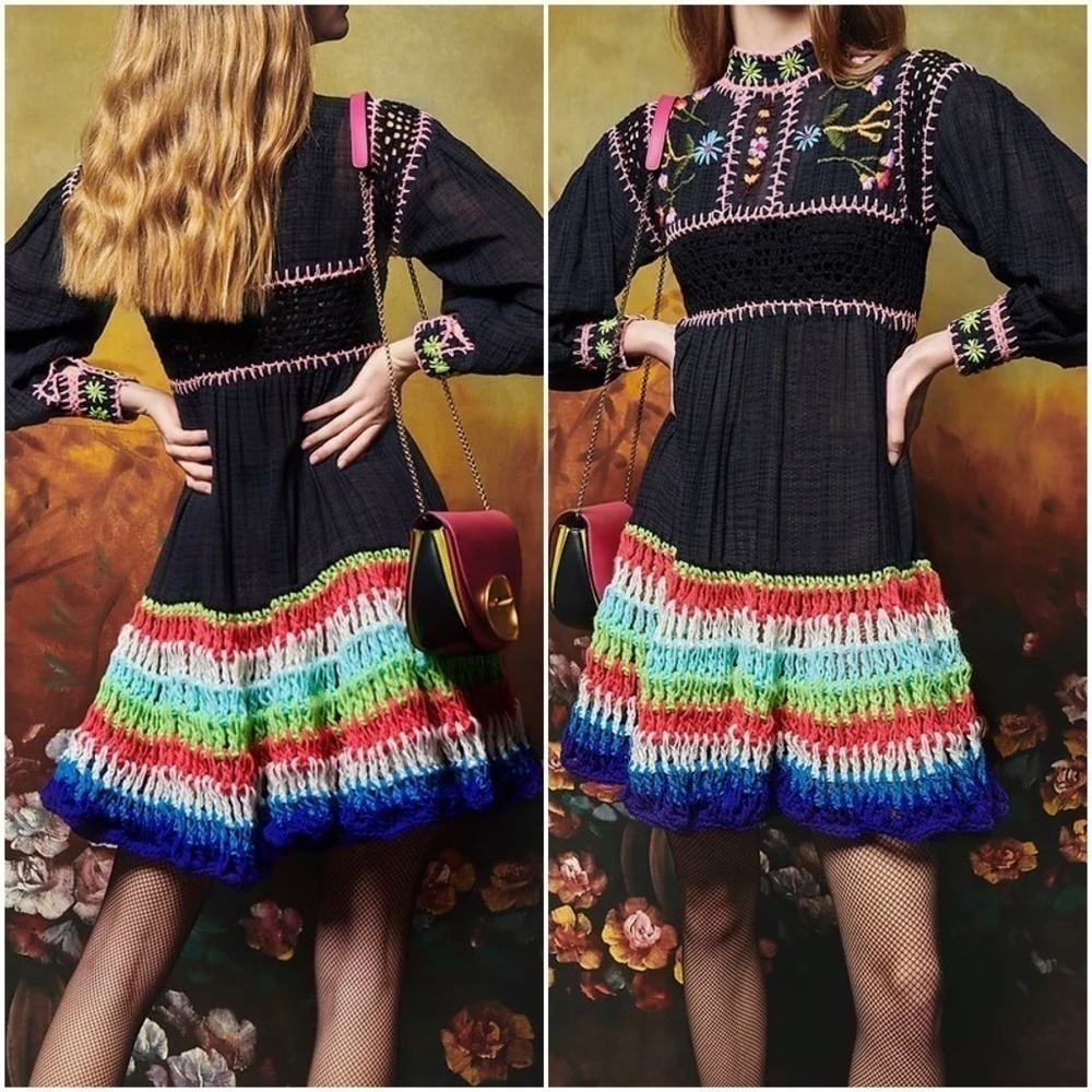 CELIAB Scarlet Floral Multicolor Embroidered Dress